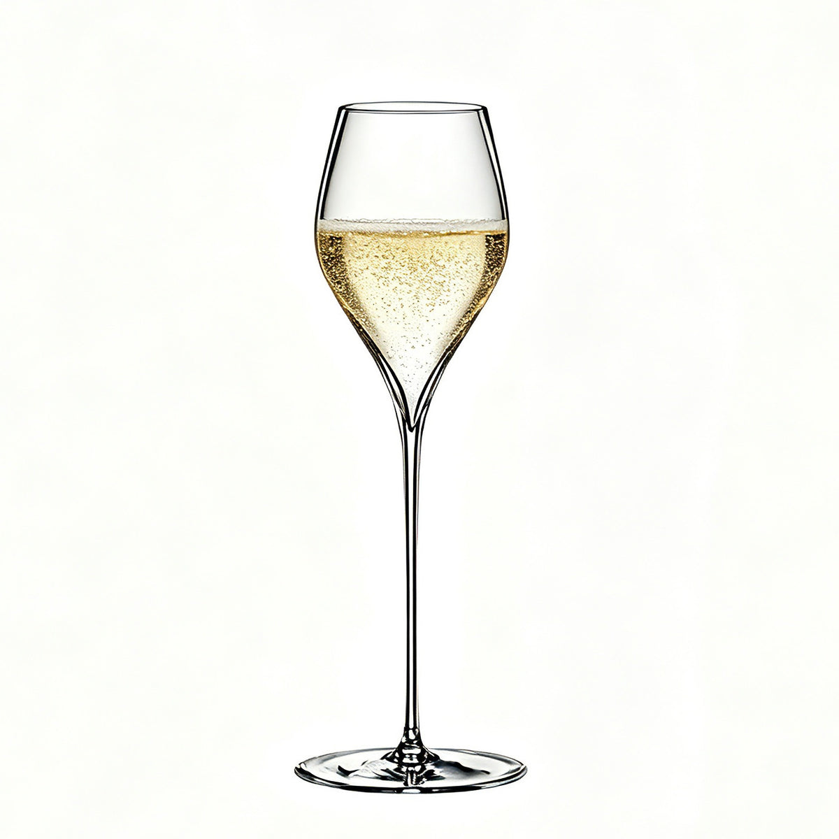 Elegant stemmed glass product front view with slim bowl and base design