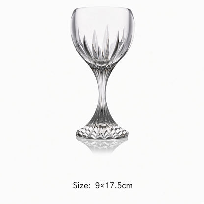 Classic cut stemmed glass size measurement and product specification view