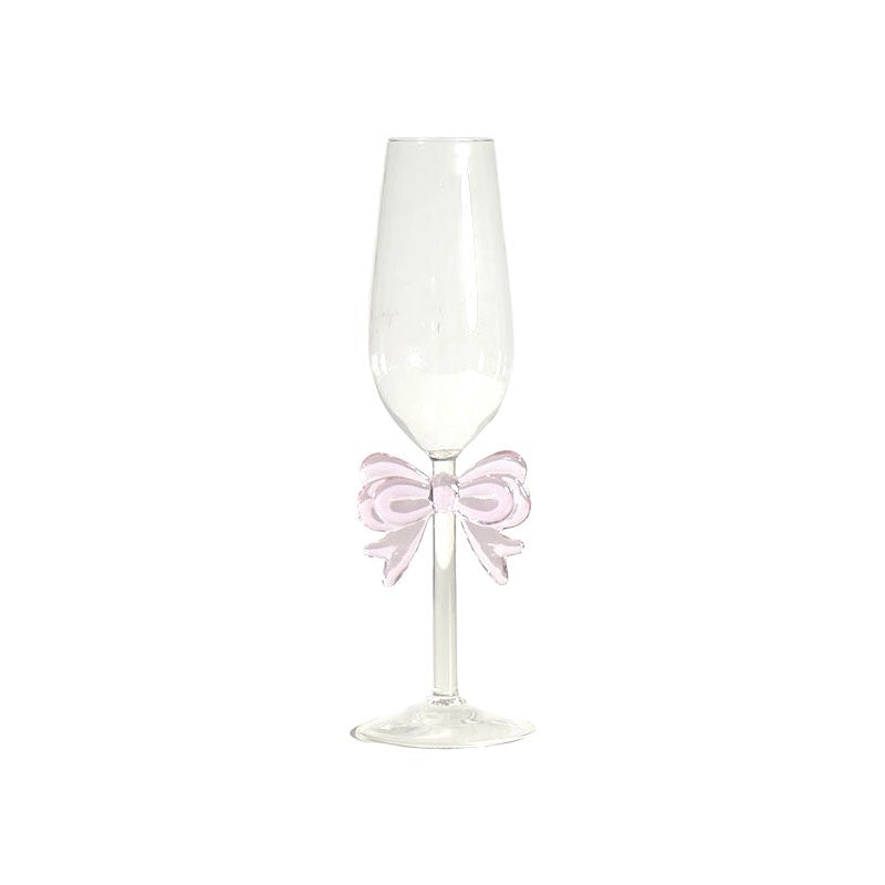 Bowknot stemmed glass product front view on white background
