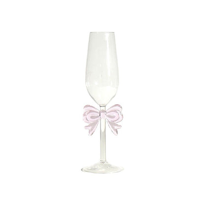 Bowknot stemmed glass product front view on white background