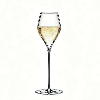 Elegant stemmed glass product front view with slim bowl and base design