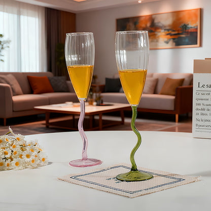 Twisted stem tall glass set with elegant table decoration