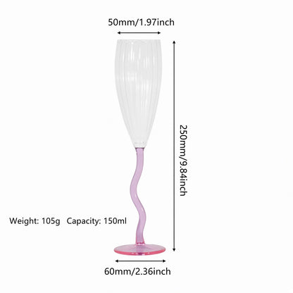 Twisted stem tall glass size measurement information